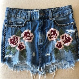 Free People Denim Miniskirt